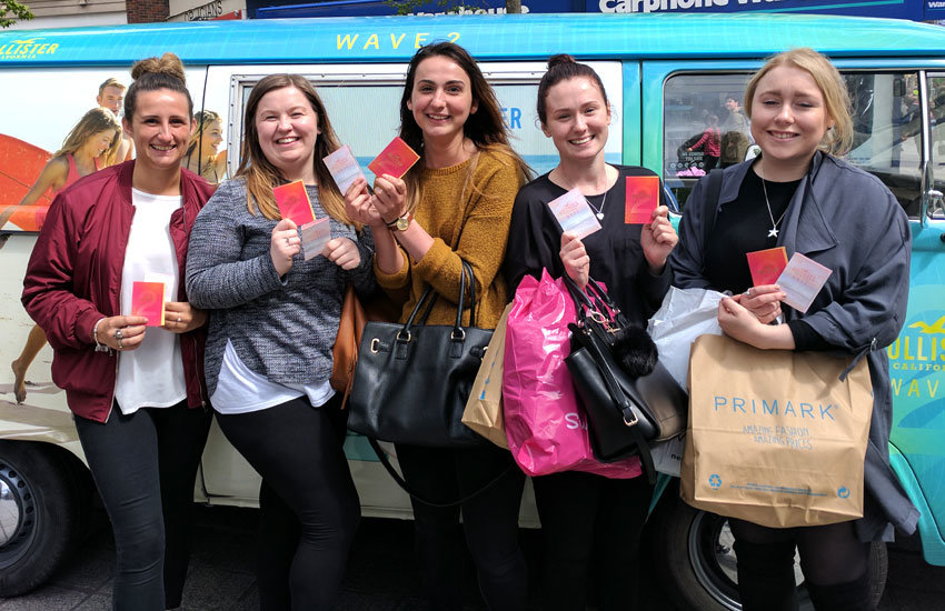 Hollister promo vehicle hire & sampling bin hire