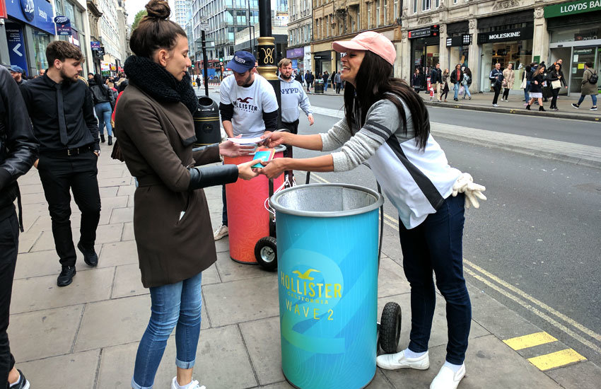 Hollister promo vehicle hire & sampling bin hire