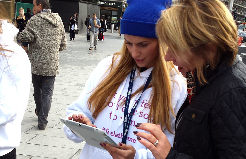 iMP promo staff helping to generate leads in city centres.