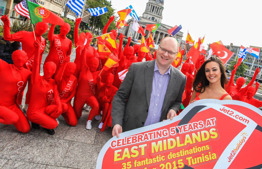 Jet2.com flashmob staff in Birmingham