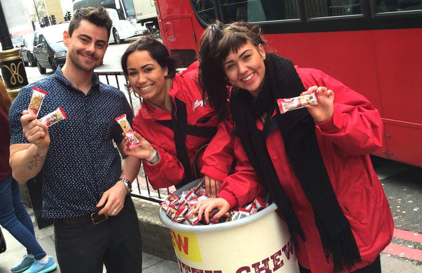 iMP sampling agency distributing new Nutty Chewy cereal bars for Kellogg's