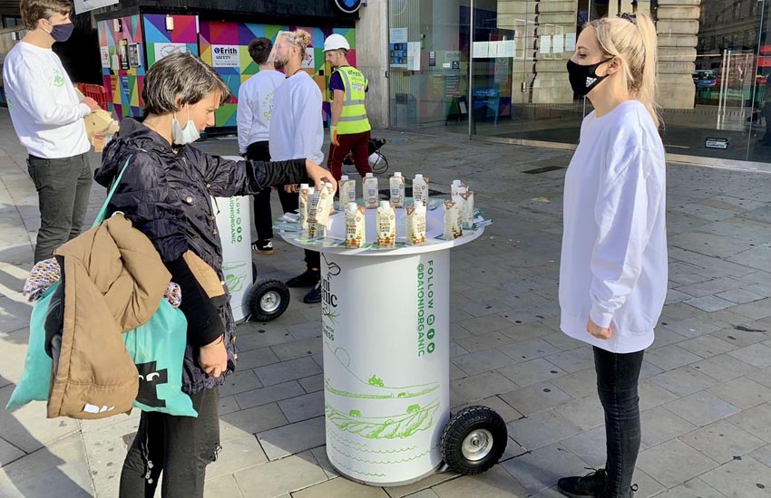 Non-contact product sampling campaign