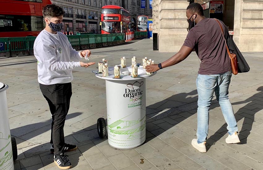 Socially distanced product sampling