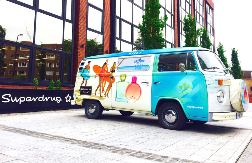 Product sampling Camper van for Hollister
