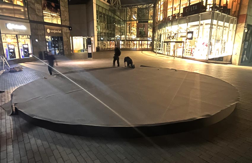 Overnight experiential installation and logistics.