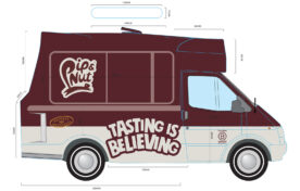 Branded design template for our vintage ice cream van hire service.