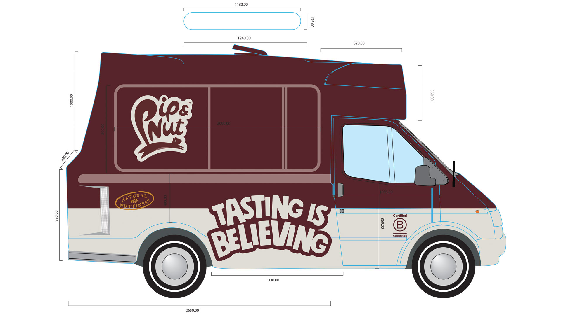 Branded design template for our vintage ice cream van hire service.
