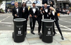Fragrance sampling using Ralph Lauren branded sampling bins