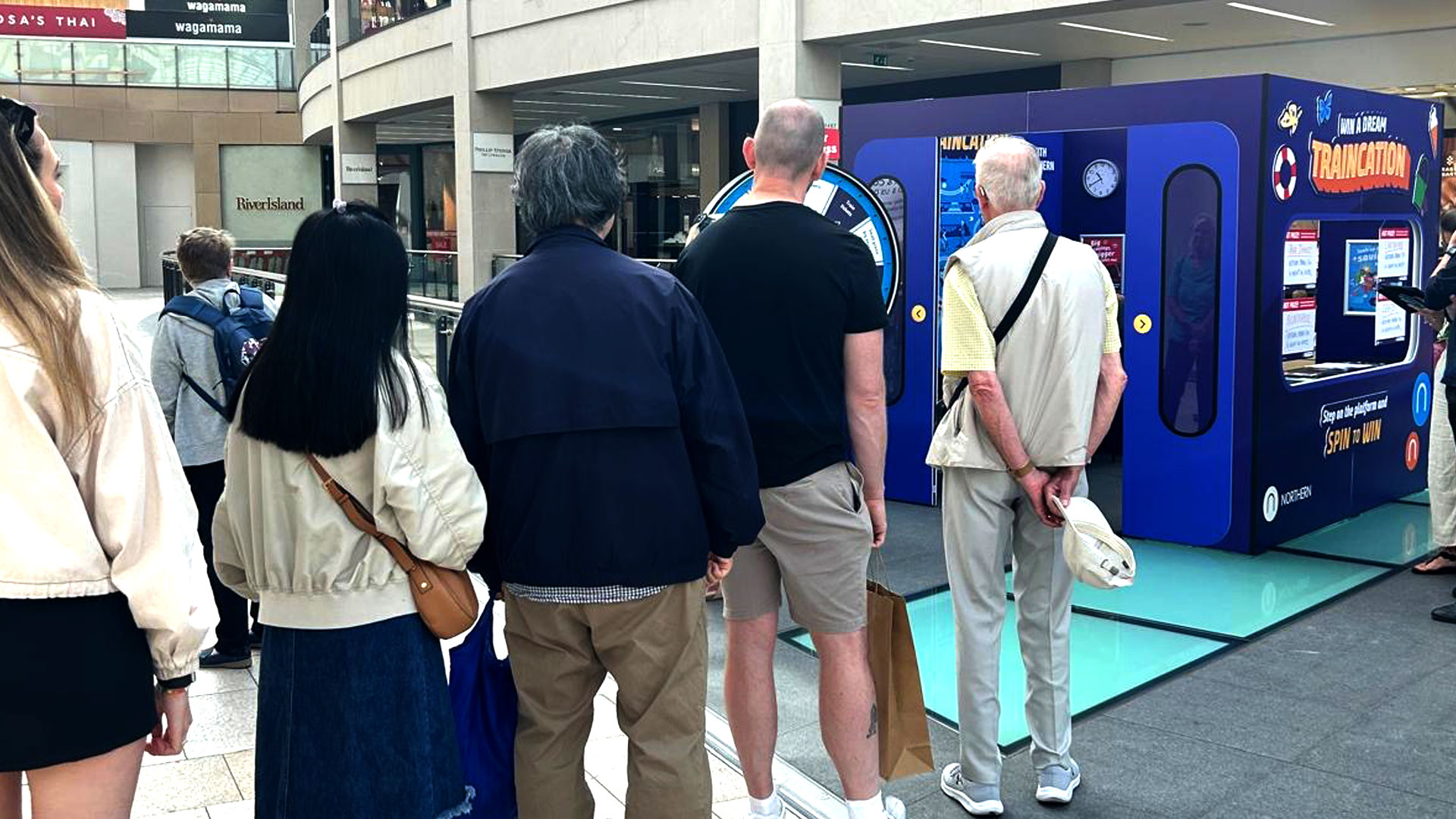 Experiential design and build for the Northern Rail Traincation at Trinity Centre Leeds.