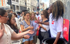 Maltesers ice cream bar sampling on Oxford Street London