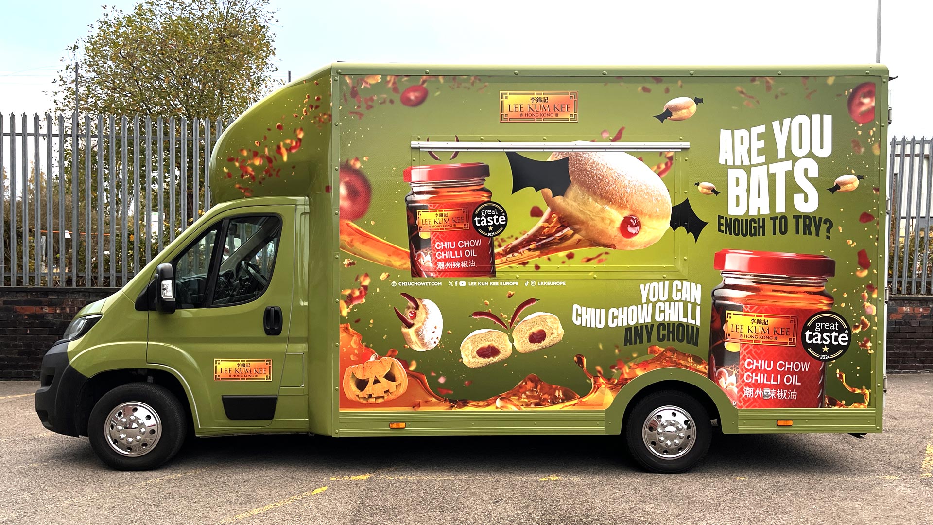 Spooky halloween food truck wrap for Lee Kum Lee