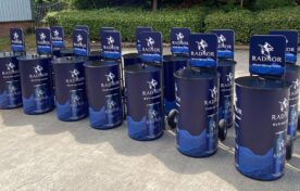 Sampling bins branded for Radnor Hills Water