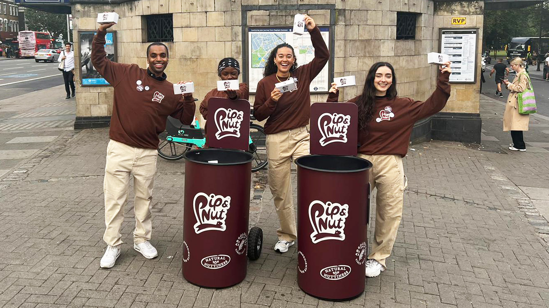 Pip & Nut branded sampling bins