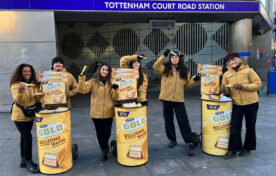 Sampling staff with sampling bins