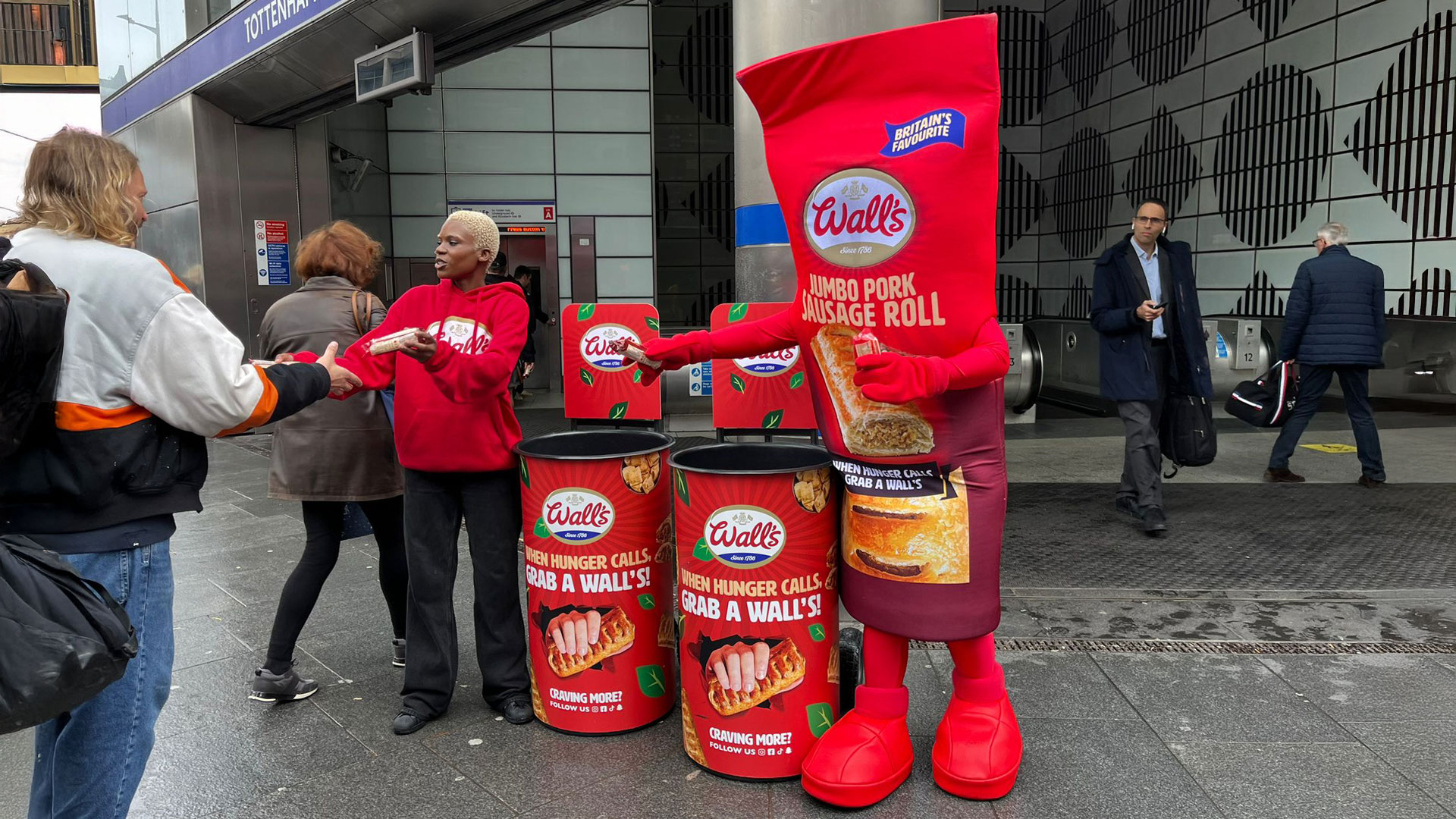 Sausage roll sampling at tube stations