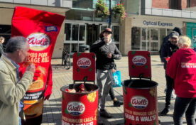 Sampling Wall's Sausage Rolls to shoppers