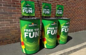 Insulated dump bins branded for Rowntree's sweets