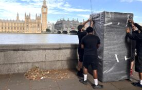 Installation of the Life360 Swear Therapy booth in London
