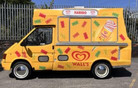 Ice cream van for Haribo x Wall's Push Up ice cream car park sampling tour