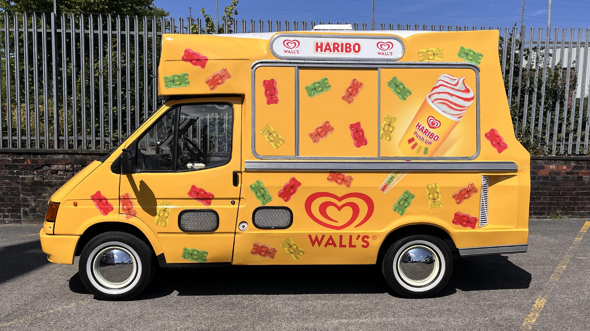 Ice cream van for Haribo x Wall's Push Up ice cream car park sampling tour