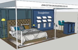 Shell scheme design for Snuggledown at Ideal Home Exhibition