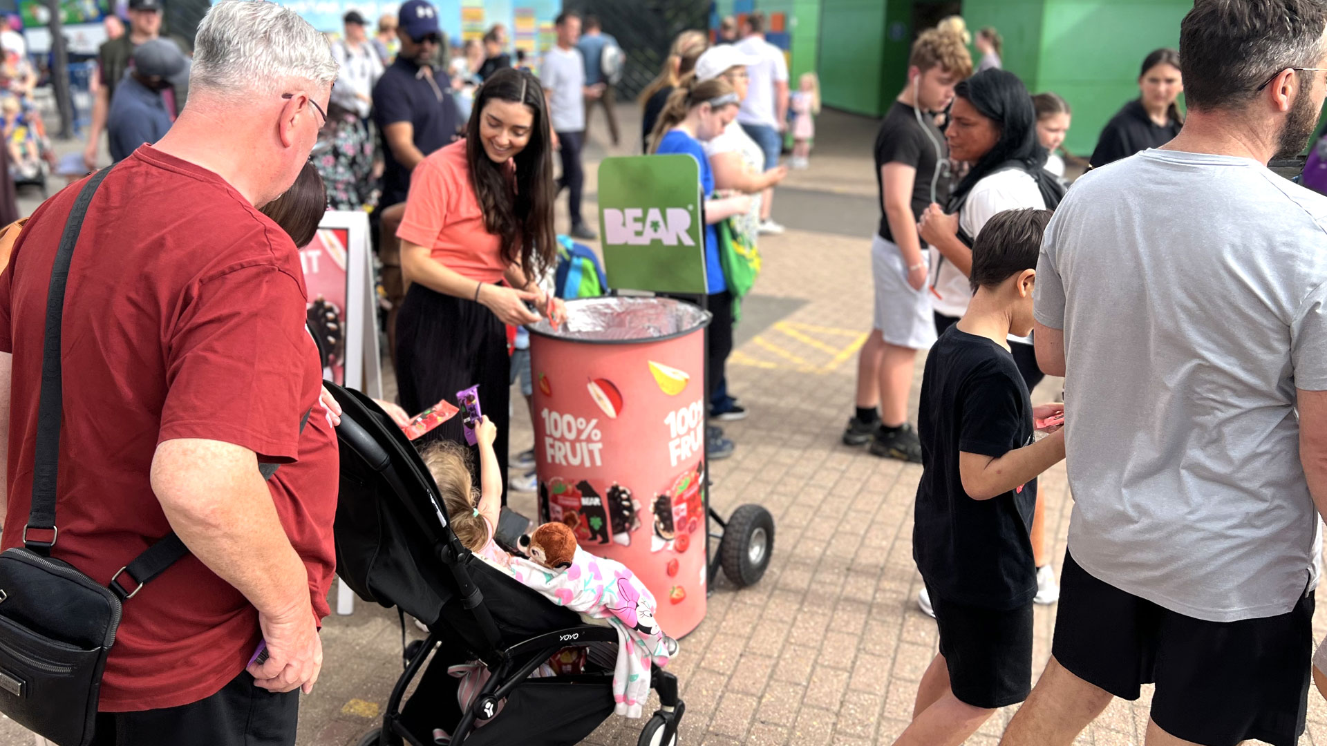 Bear Snacks sampling to families at LEGOLAND