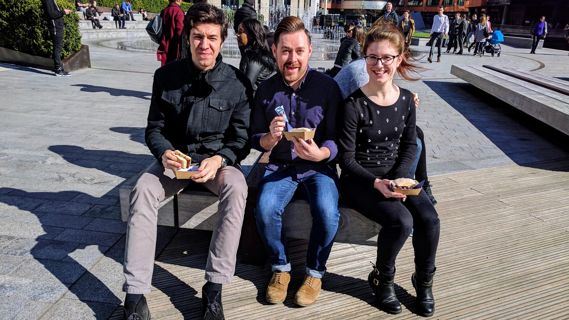 Sampling hot food to consumers in London