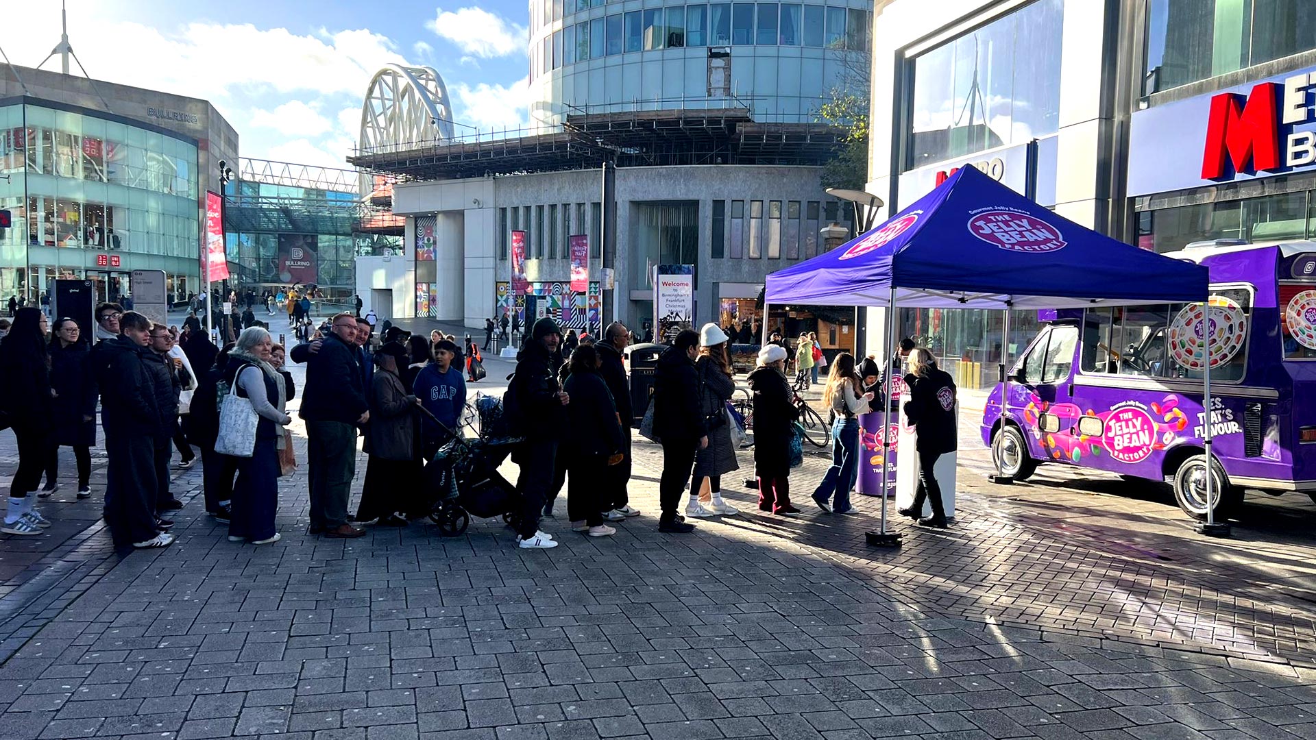 Product sampling set up in Birmingham for The Jelly Bean Factory