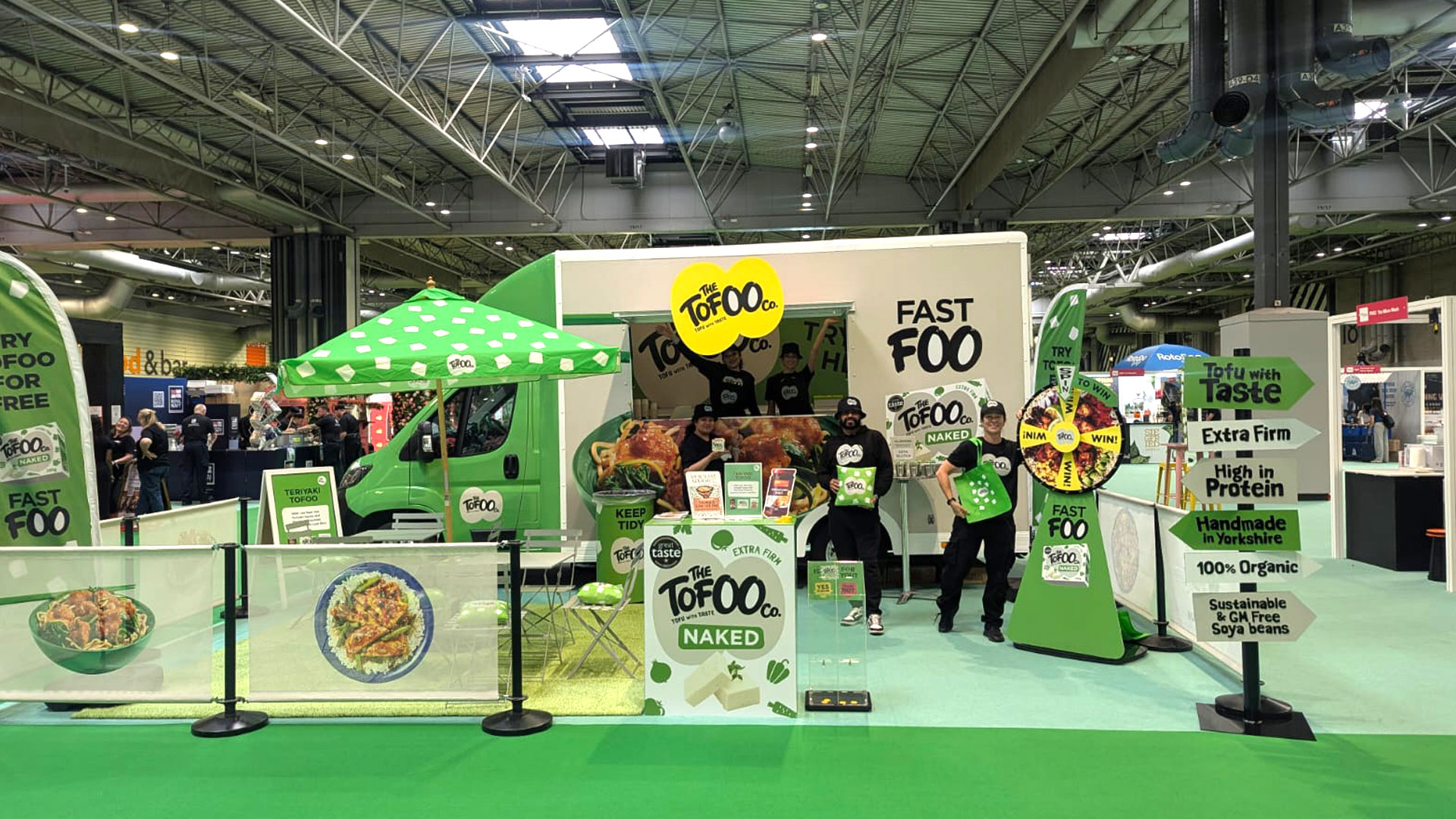 Tofoo brand activation setup at Taste of London food exhibition