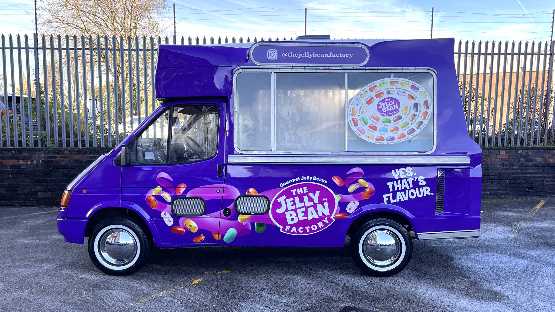 Jelly Bean Factory promo van finished wrap