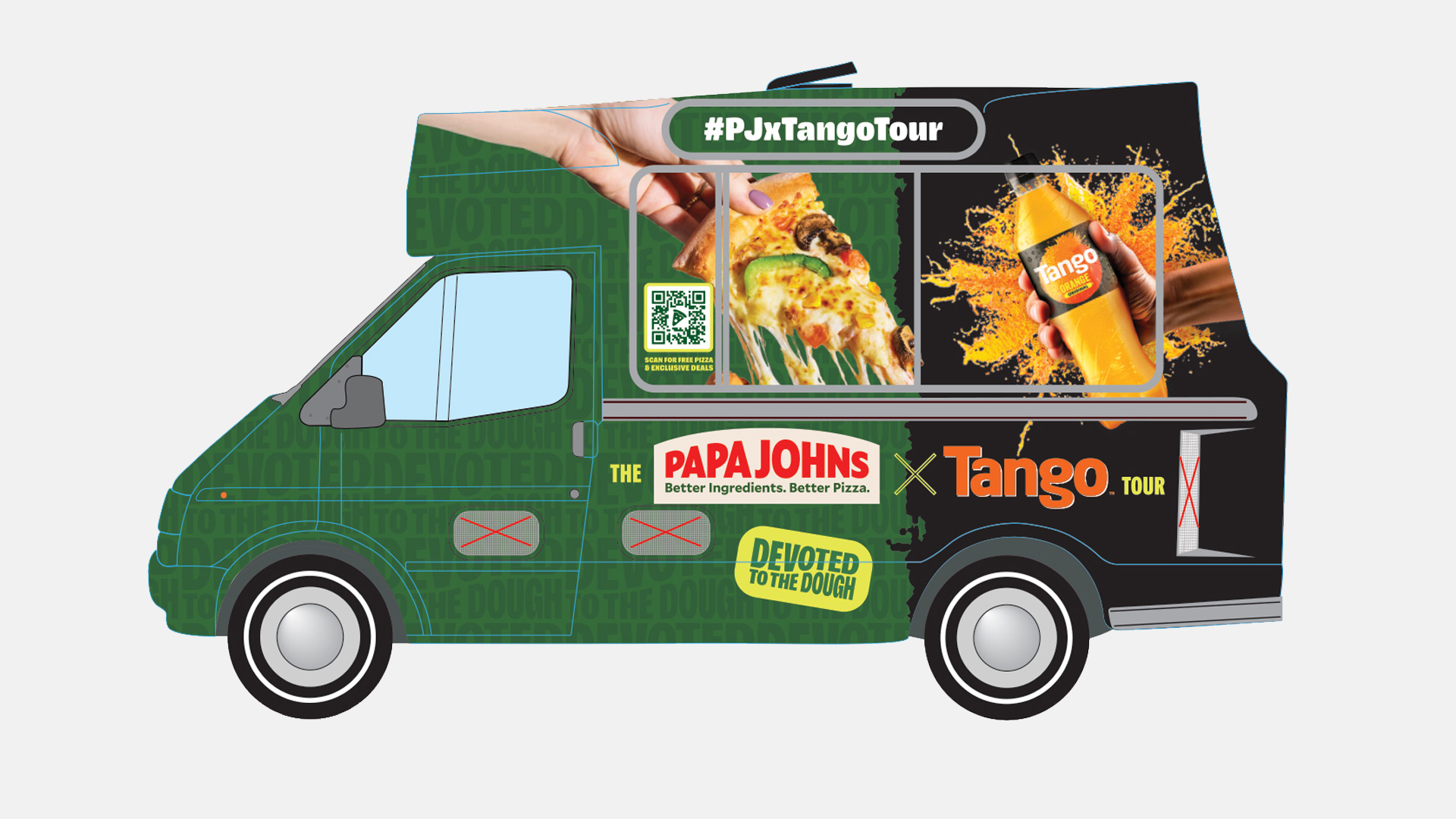 Papa Johns x Tango ice cream van design