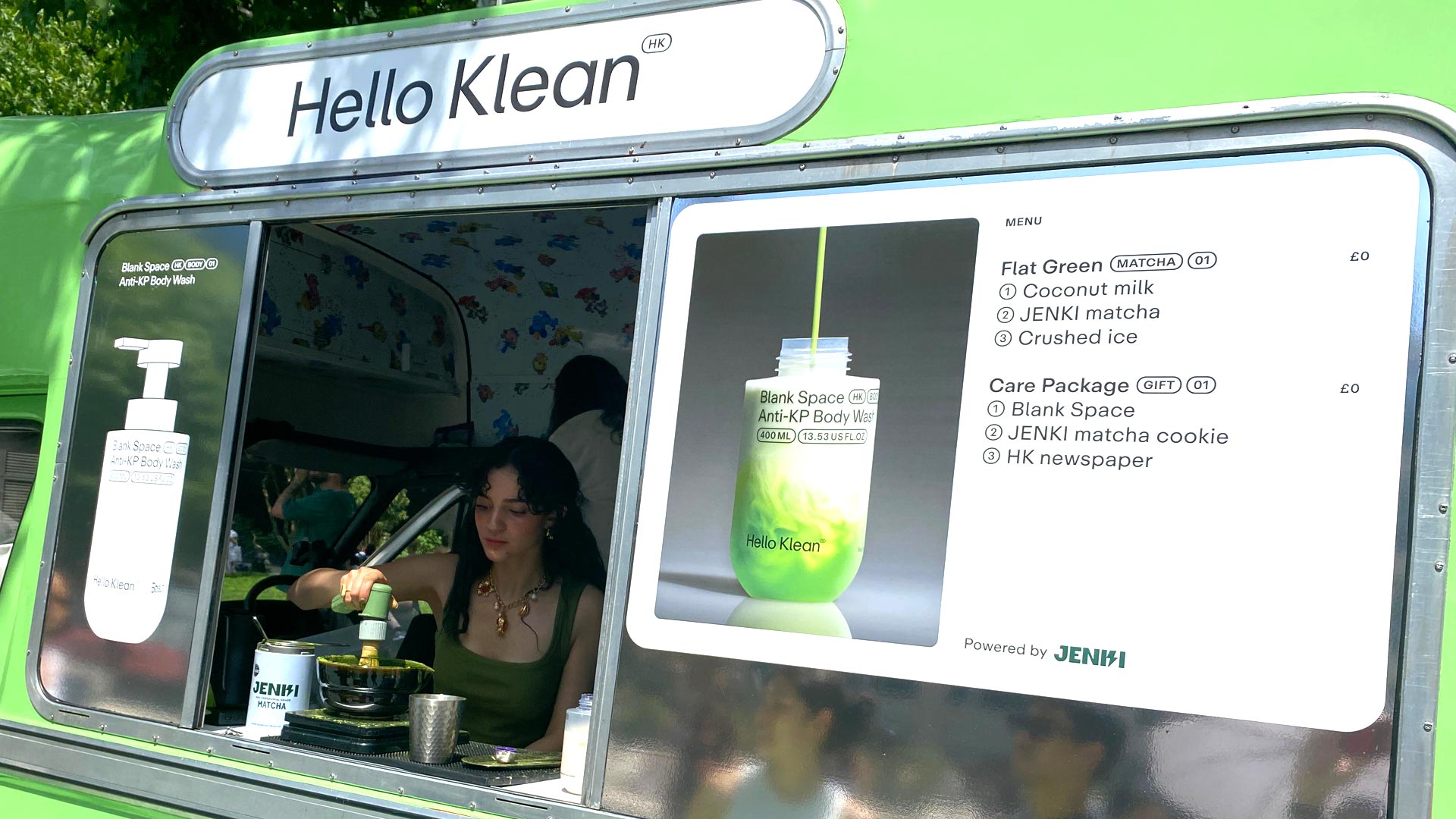 Staff making Jenki Matchas for the Hello Klean collab