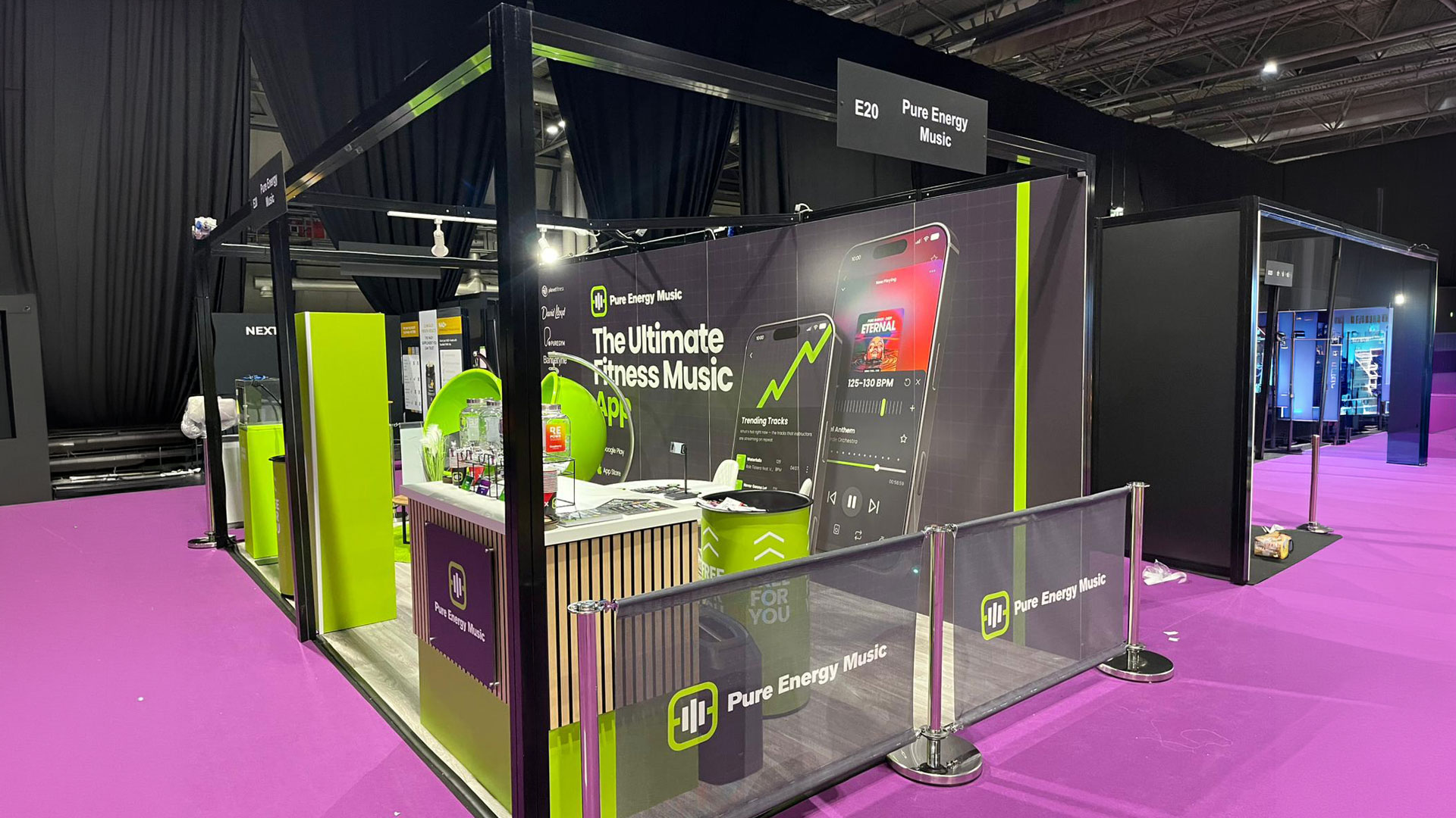 NEC fitness exhibition PerformX stand installation