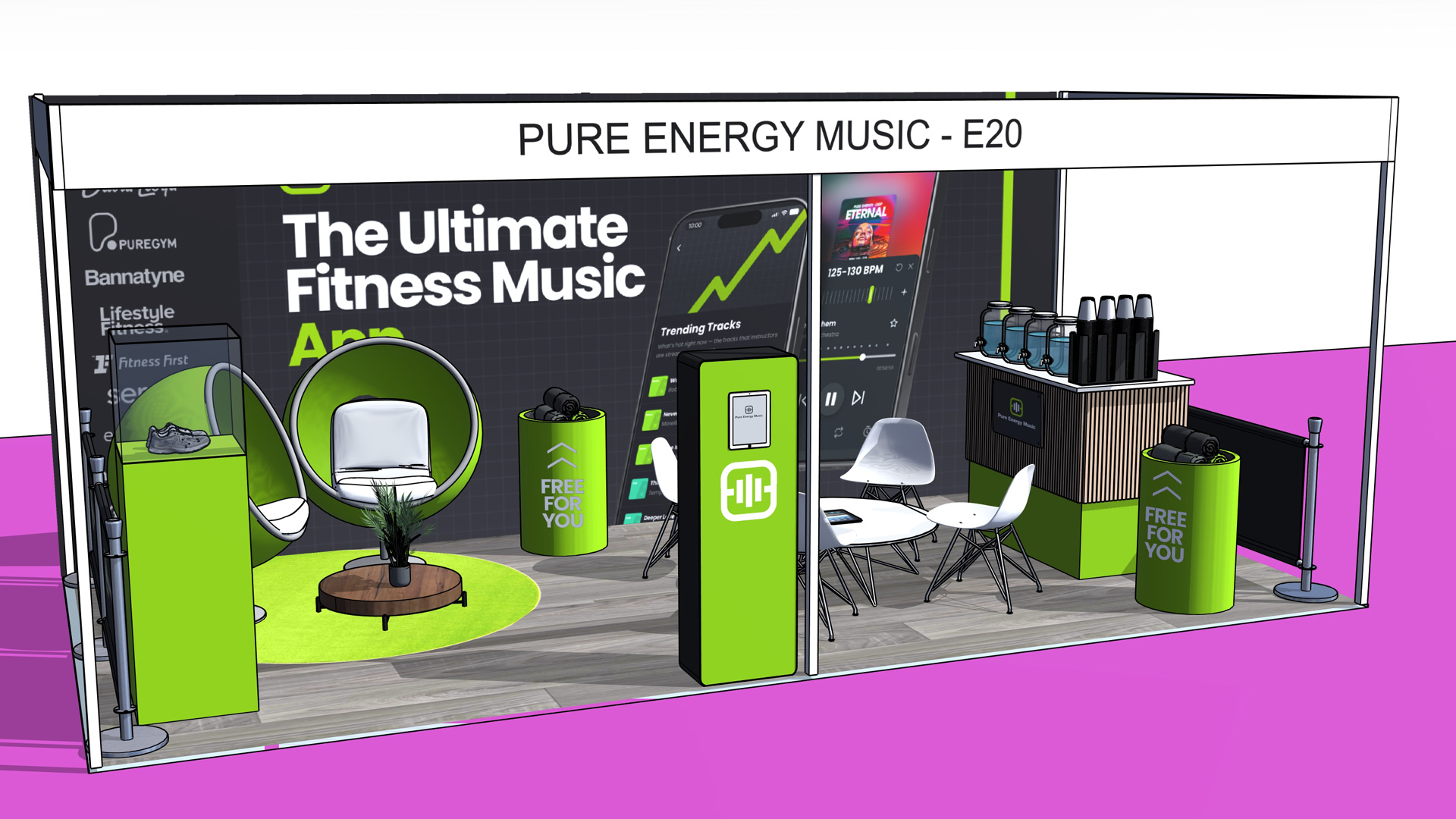 Pure Energy Music exhibition stand design render