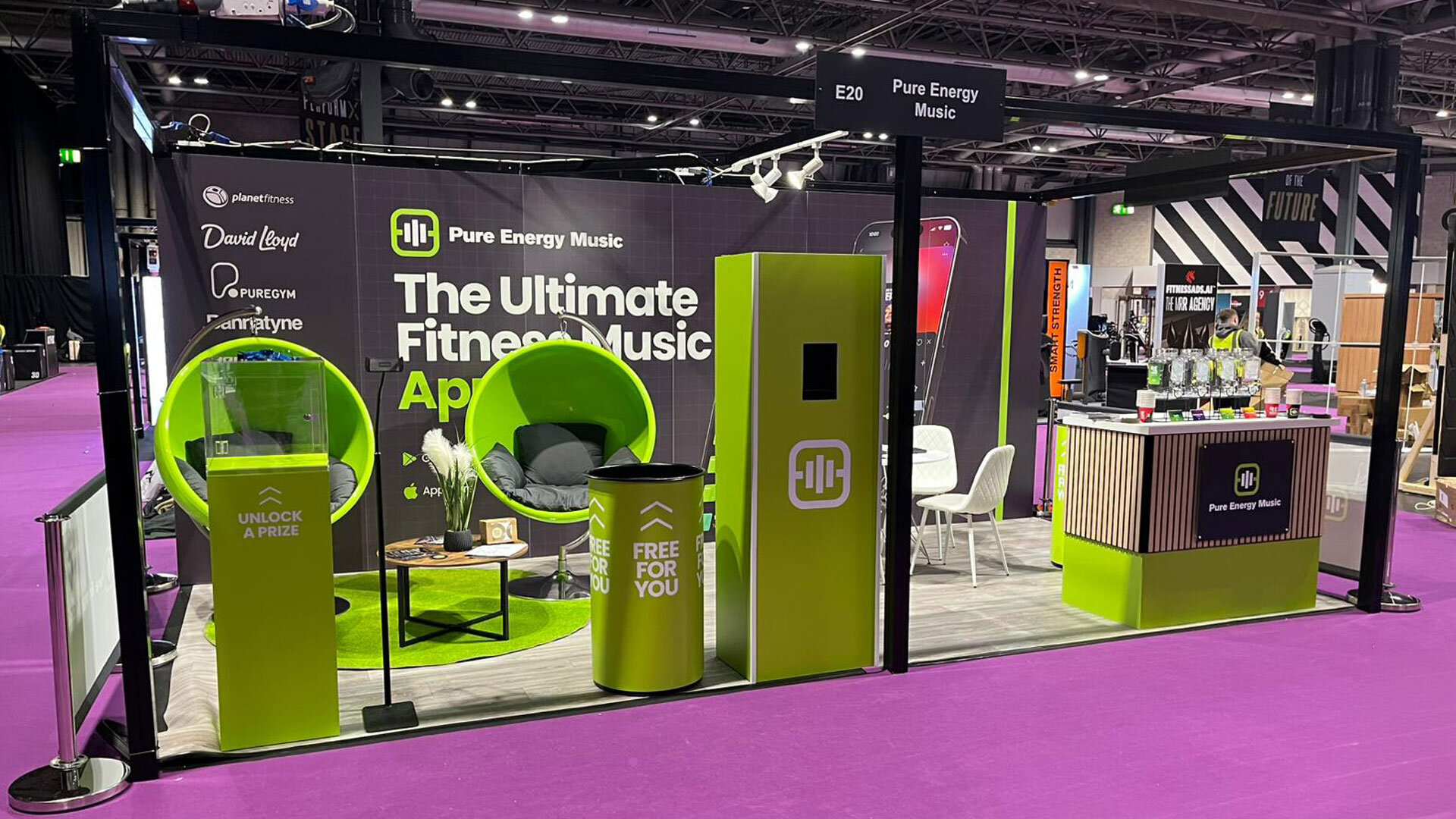 Pure Energy Music exhibition stand design installation