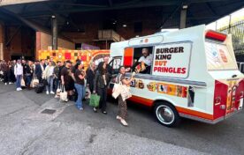 Retail and convenience store sampling for Burger King x Pringles collab