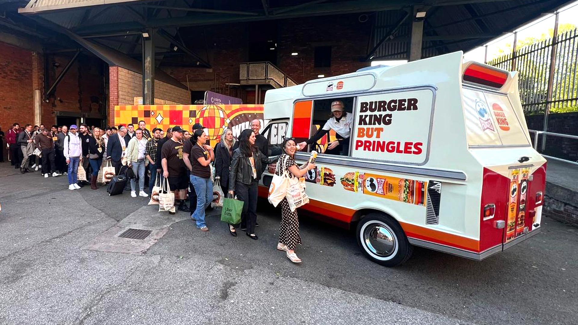 Retail and convenience store sampling for Burger King x Pringles collab