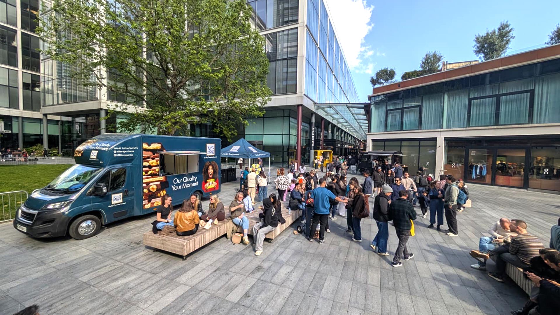 Ritter Sport experiential sampling in Bishops Square London