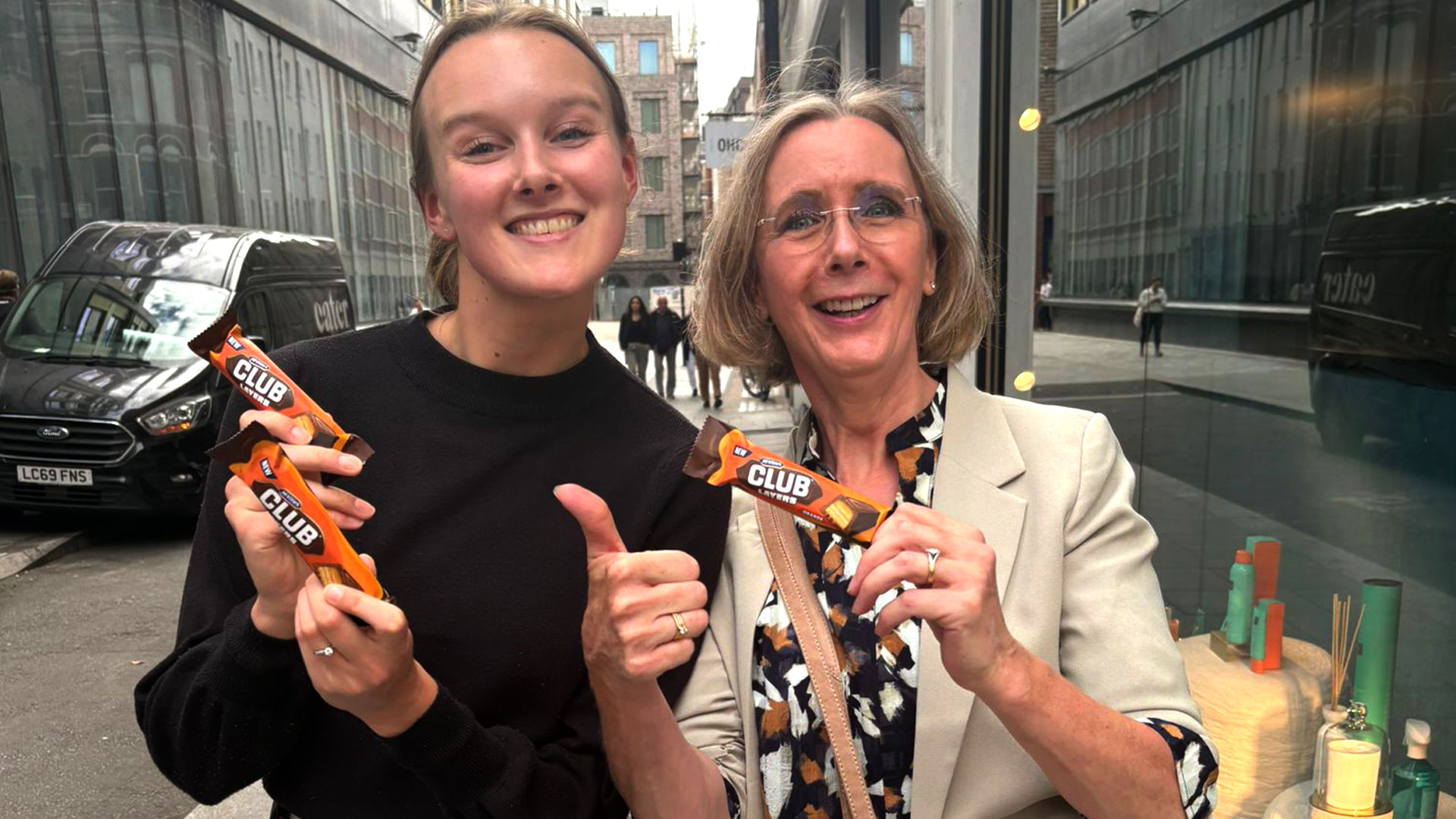 Sampling Mcvitie's Club to consumers in London