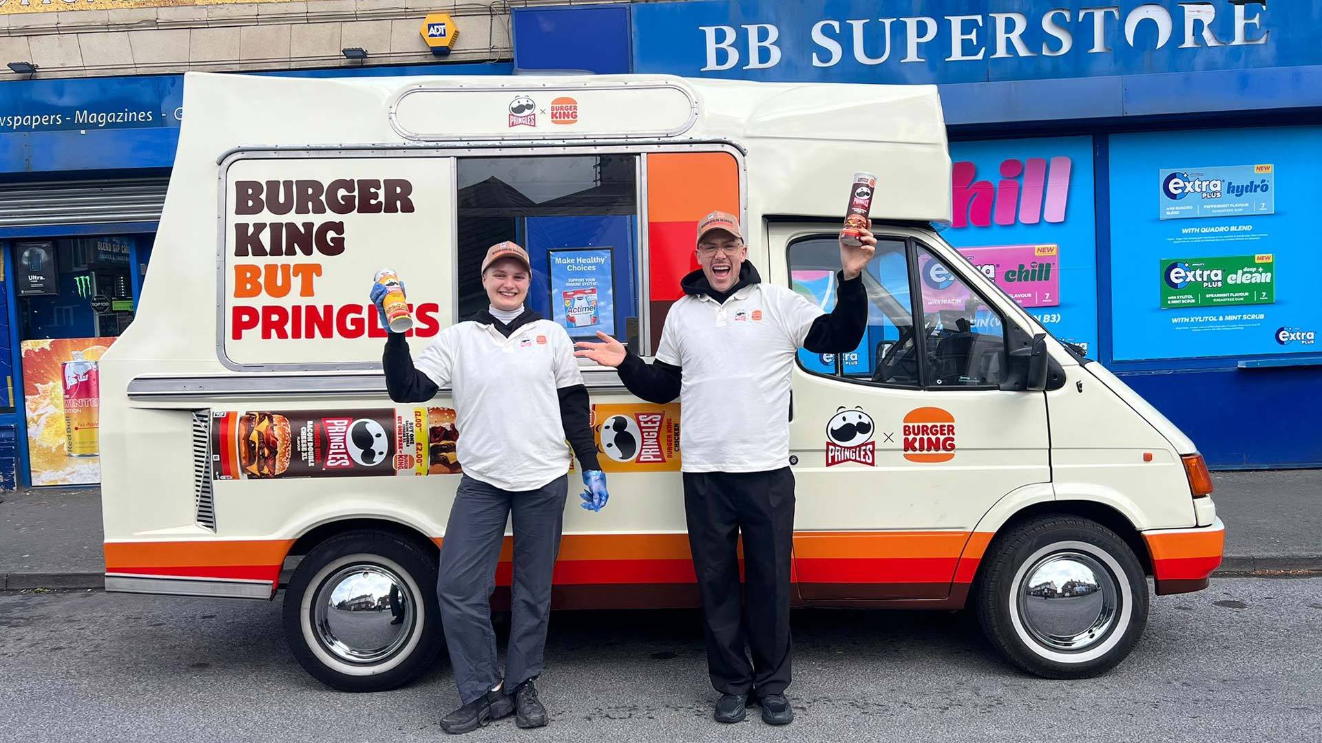 Pringles x Burger King outside retail and convenience stores