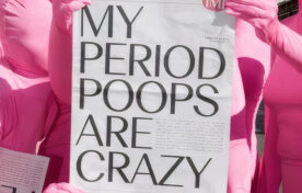 Flo App period poops newspaper stunt in London by iMP