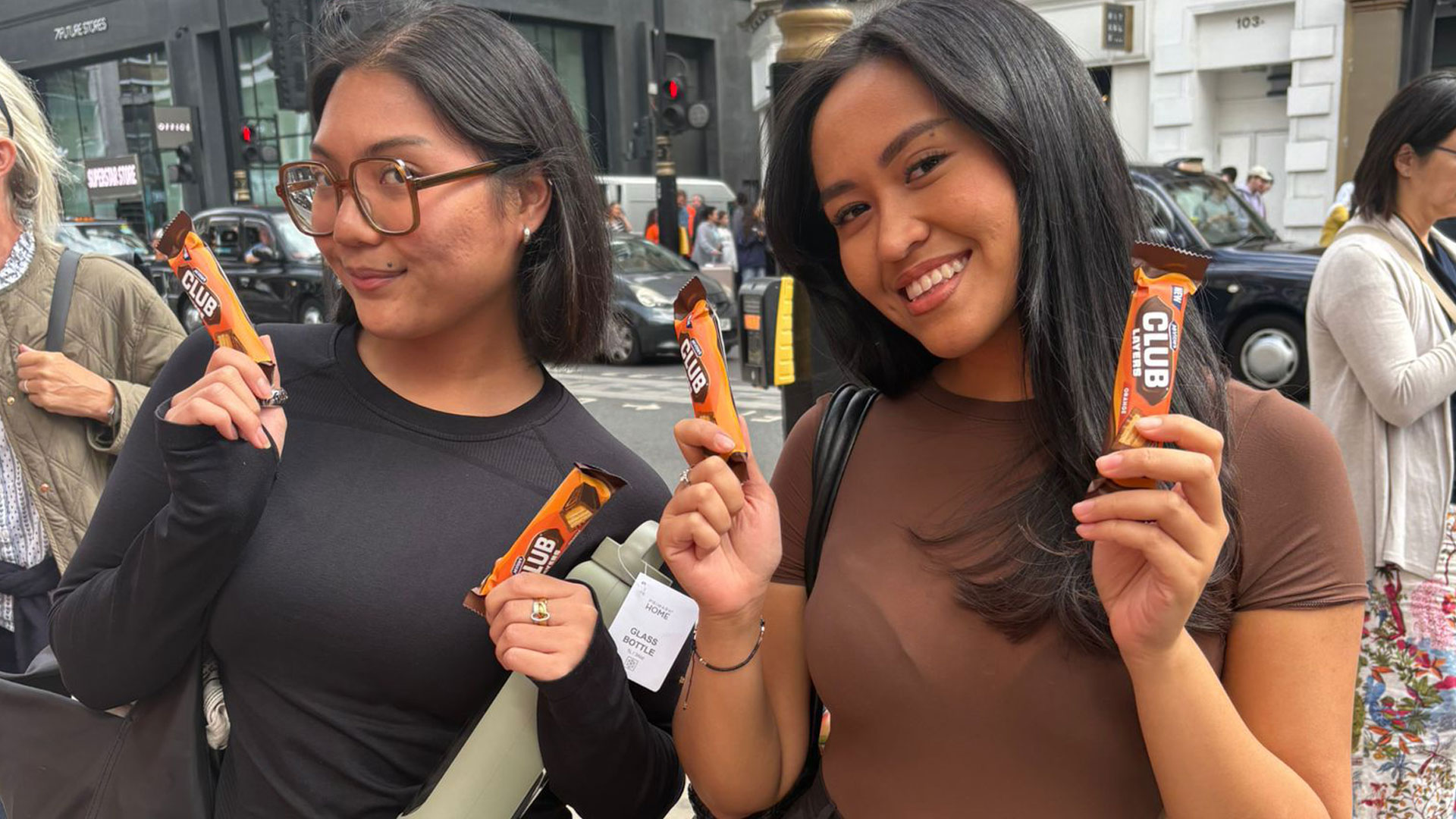 Happy customers in London for McVitie's FMCG street sampling campaign by iMP
